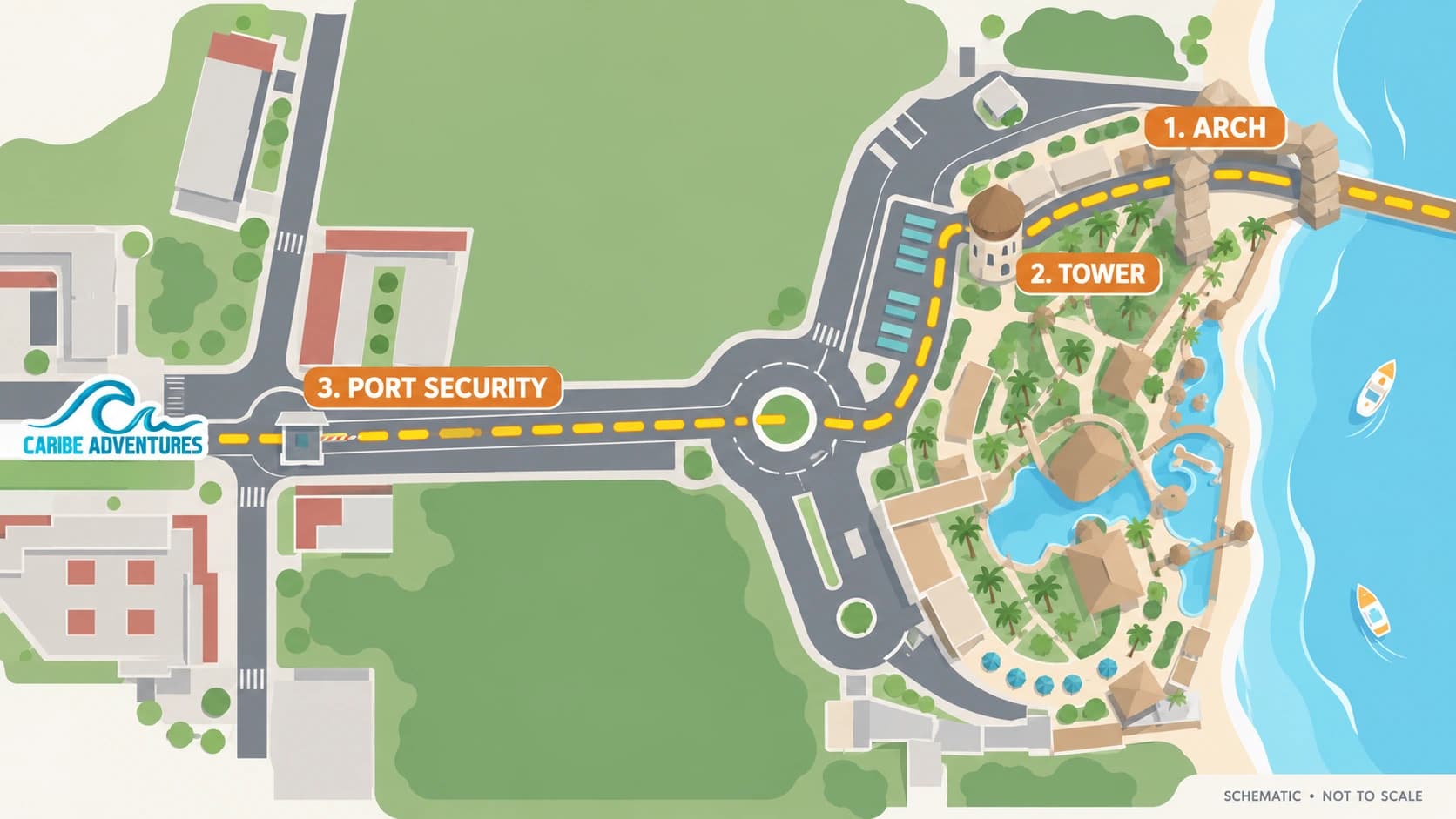 Port Exit & Meeting Location Map